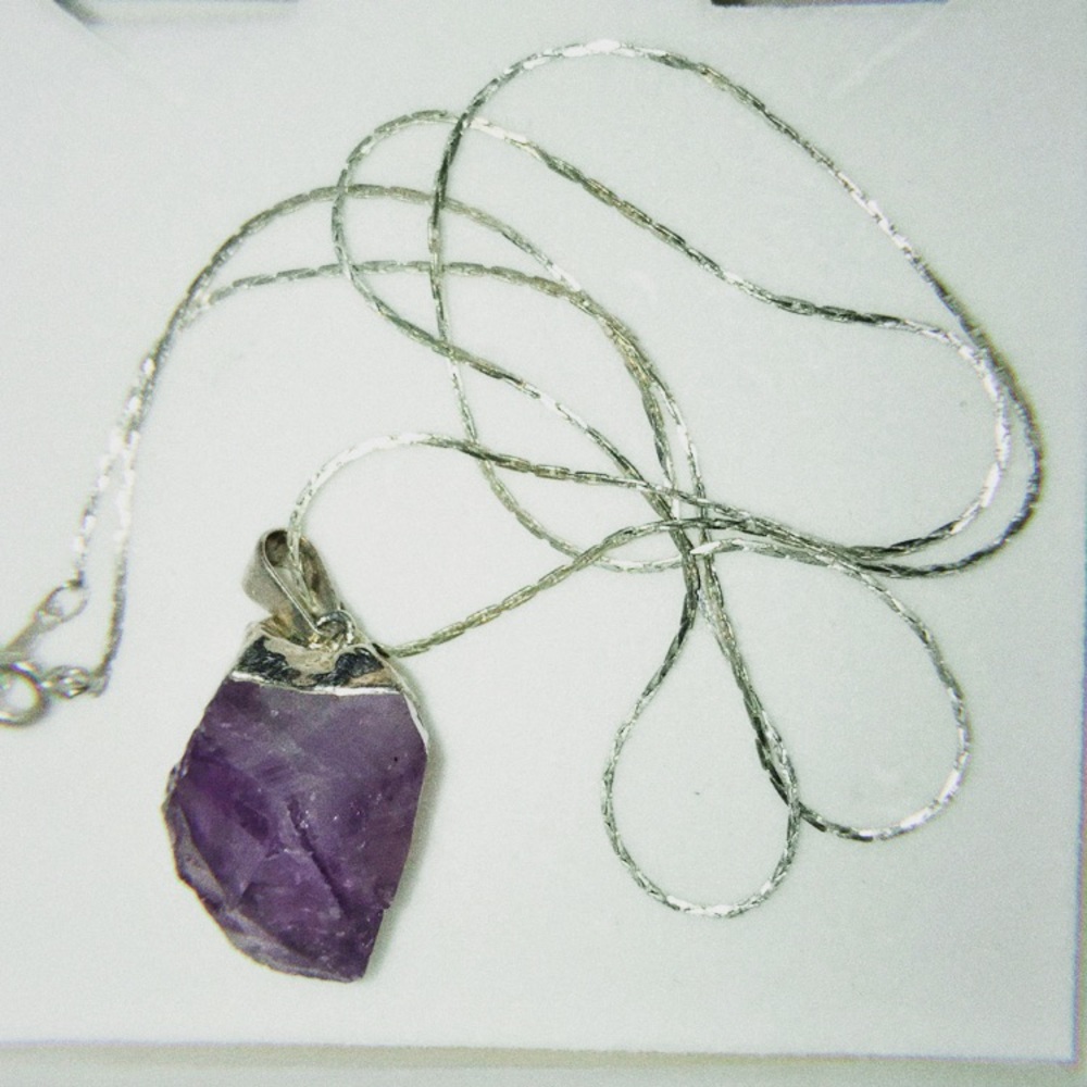 Purple crystal healing necklace